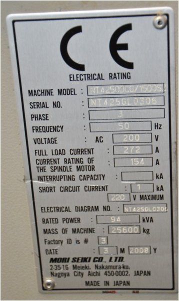 MORI SEIKI NT4250DCG 1500SZ  2008